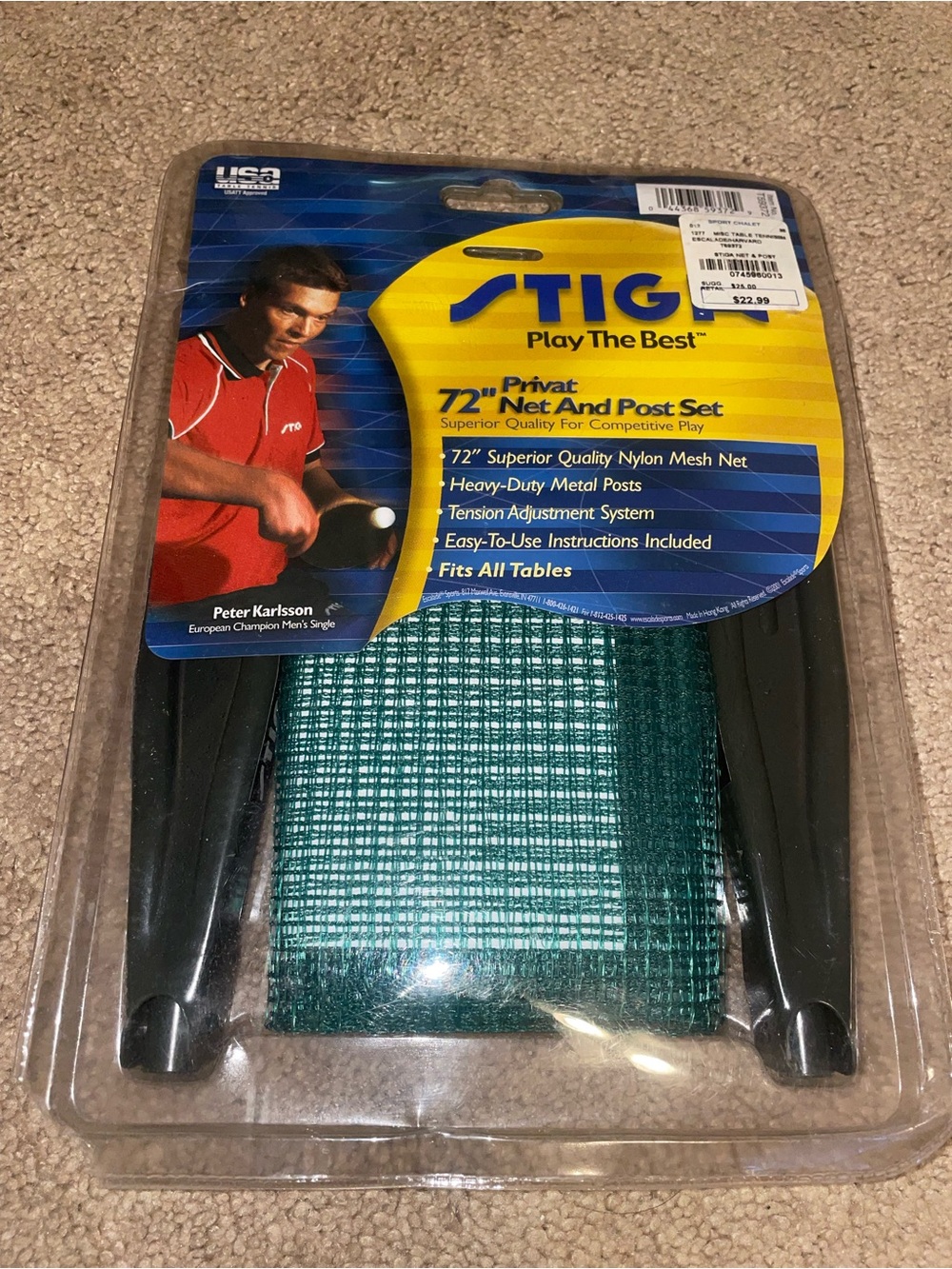 72" Net and Post Set for Table Tennis - Green Net